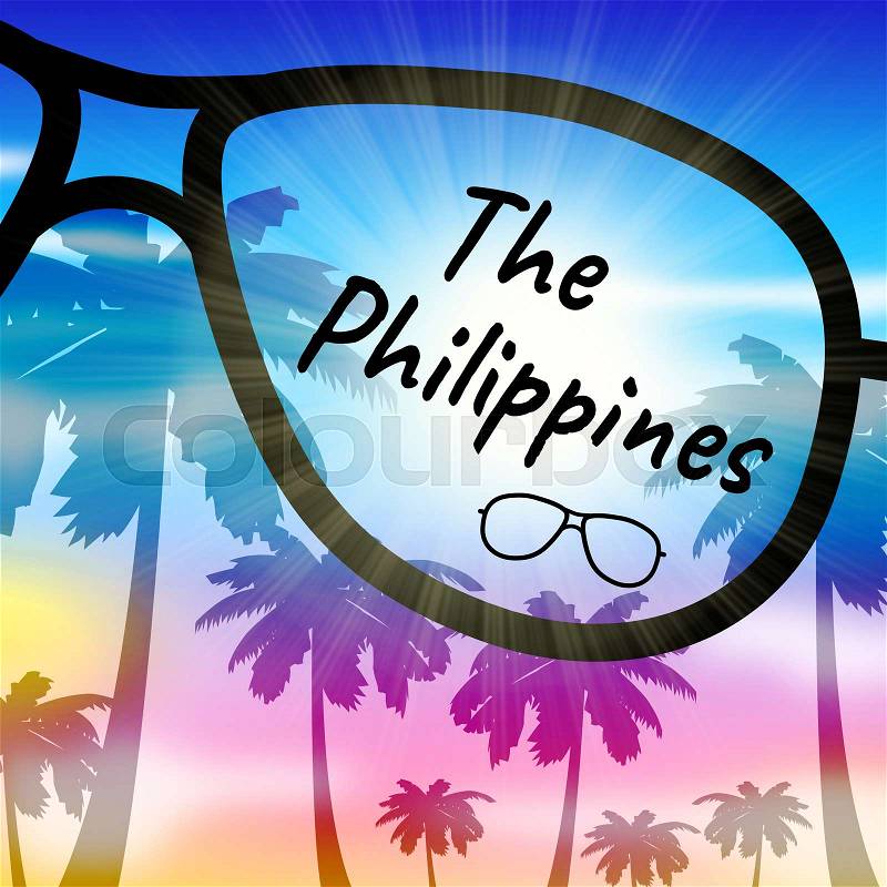 Philippines Word On Glasses Means Go On Leave And Vacation, stock photo