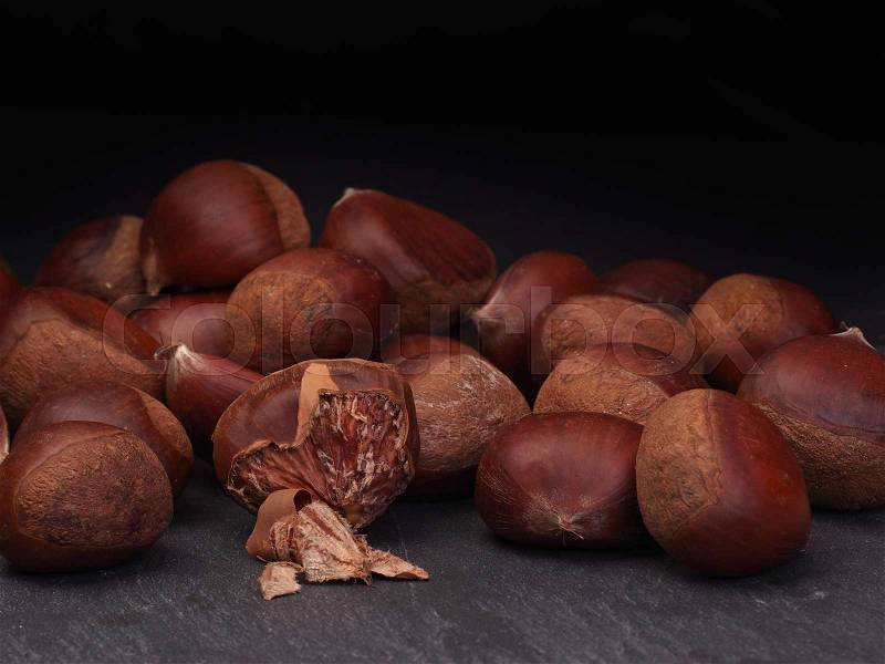 Chestnuts ready to roast, stock photo