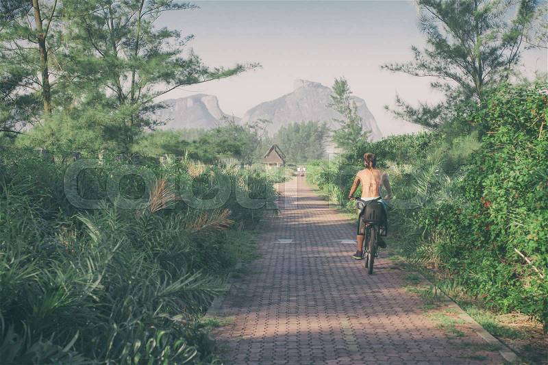 Wooded Cycle Lane in Rio de Janeiro, Brazil, stock photo