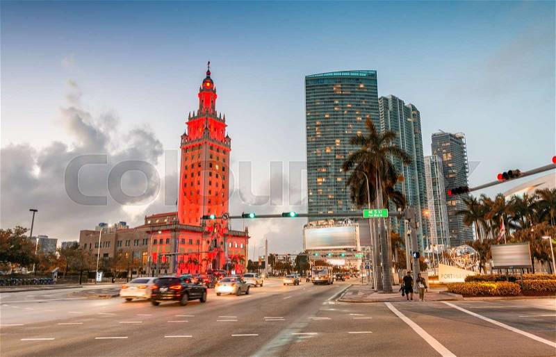 Downtown Miami buildings, stock photo