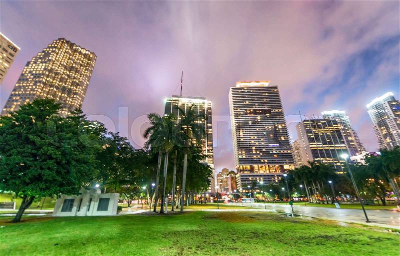 Downtown Miami - Bayfront Park, stock photo