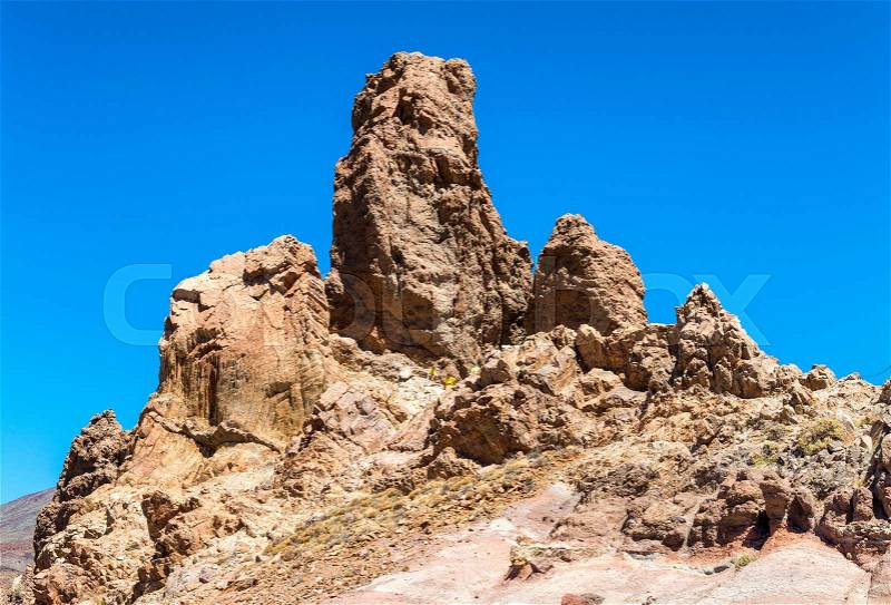 Magnificent rocks on Mount Teide, Tenerife, stock photo