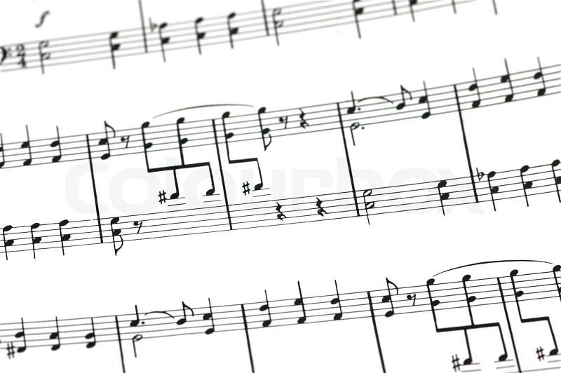 Musical concept - Music sheet with various notes, stock photo