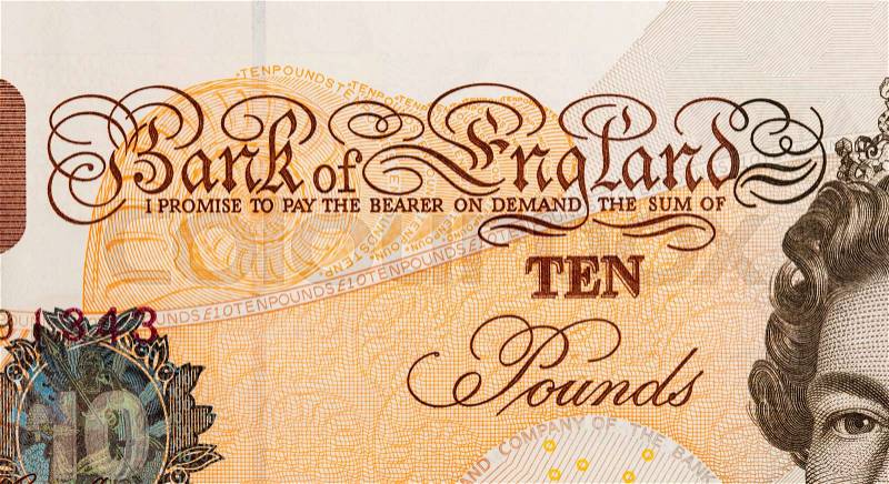 Pound currency background, close-up - 10 Pounds, stock photo