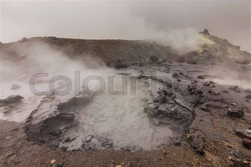 Amazing views of the volcanic landscape. Kamchatka Peninsula, stock photo