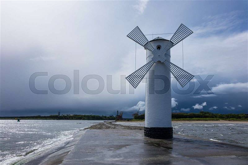 The mole in Swinemuende on the island Usedom in Poland, stock photo