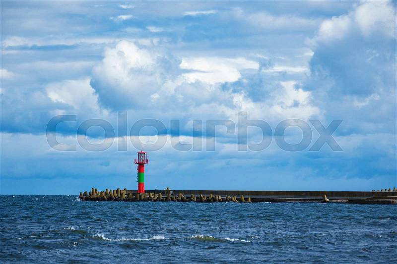 The mole in Swinemuende on the island Usedom in Poland, stock photo