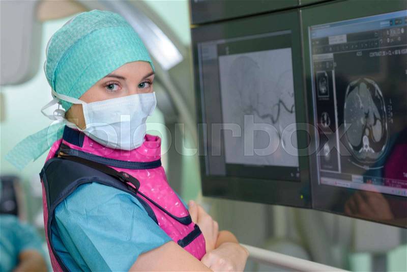 Observing the patient\'s body, stock photo