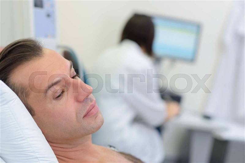Patient waiting in worry, stock photo