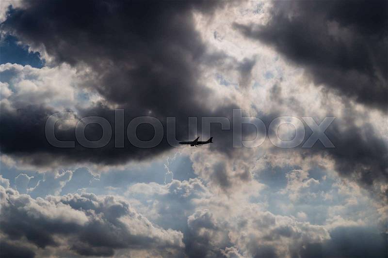 Rain clouds before the rain / the plane was flying through, stock photo
