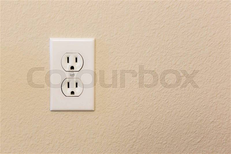 Electrical Sockets In The Wall of House, stock photo