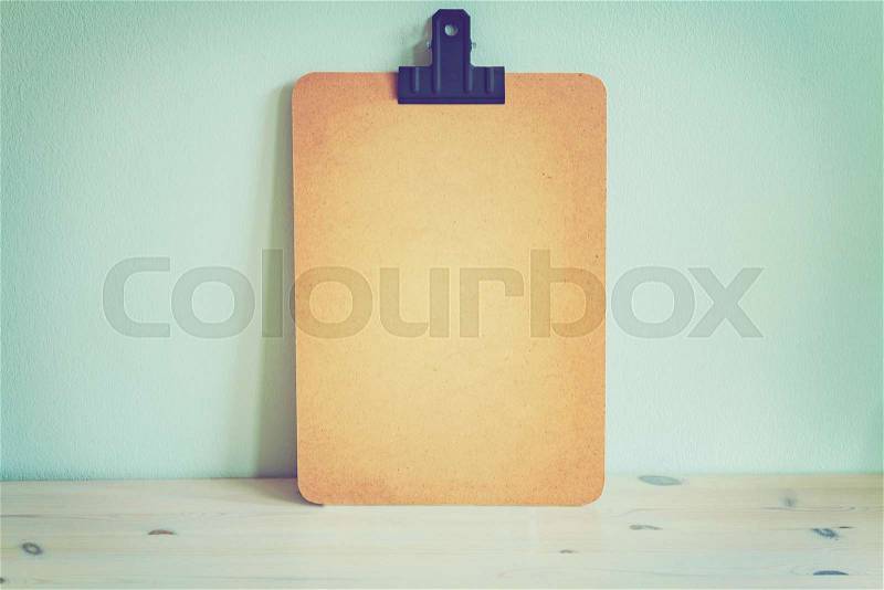 Image of empty wooden clipboard. , stock photo