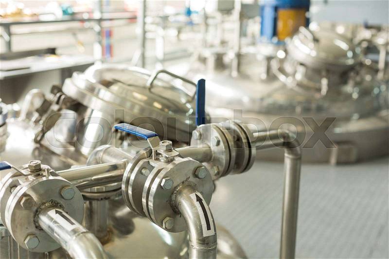 Tanks for chemical mixing on chemical plant. Concept: Manufacturing, stock photo