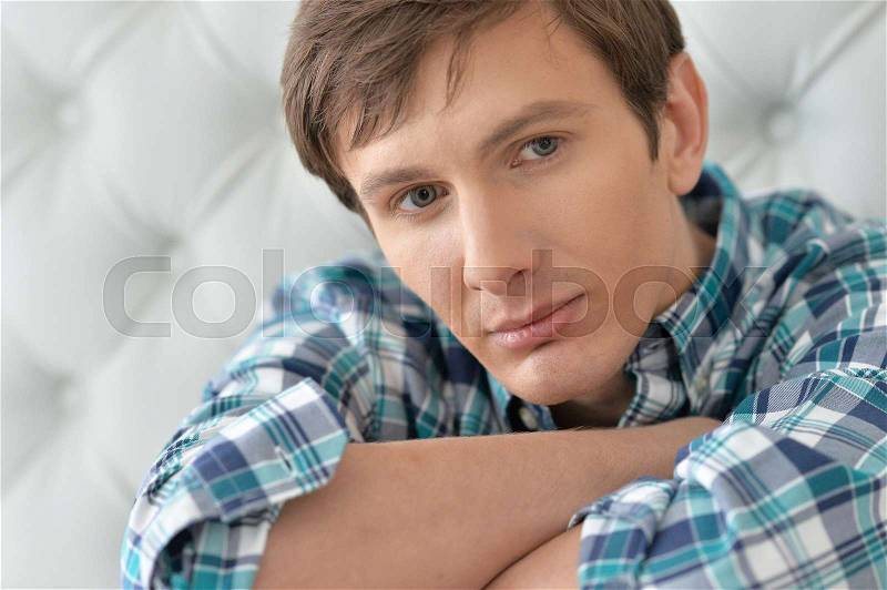 Portrait of man in a casual style posing, stock photo