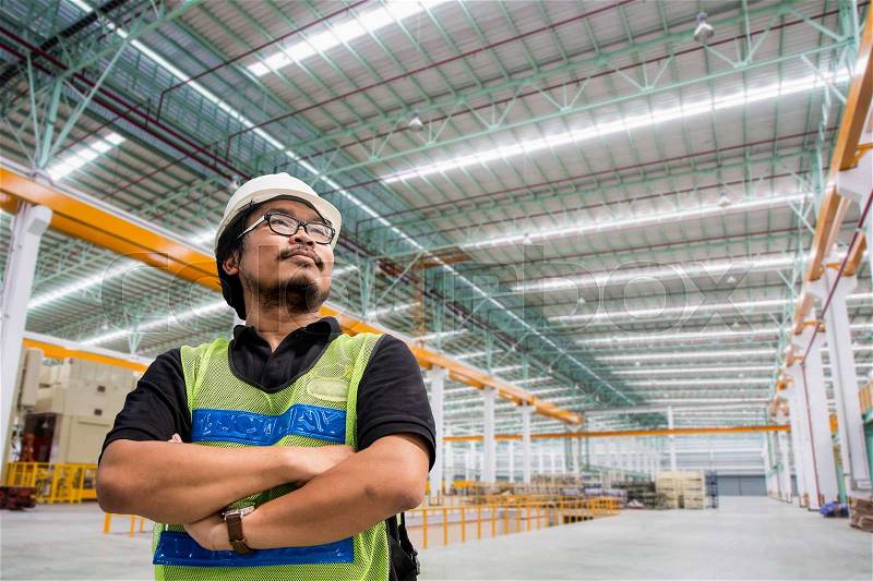 Engineer in a factory, stock photo