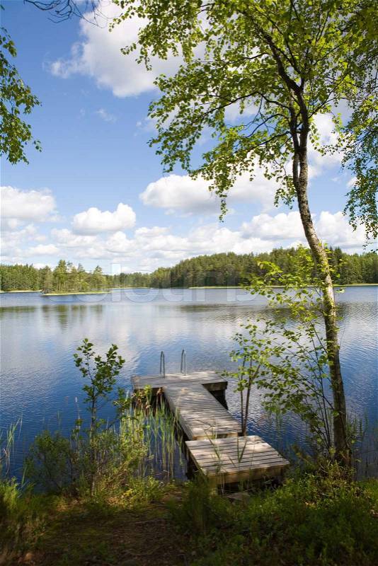 Summer lake in Finland, stock photo