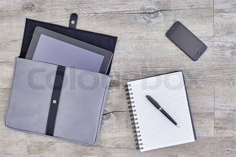 A studio photo of a computer tablet case, stock photo