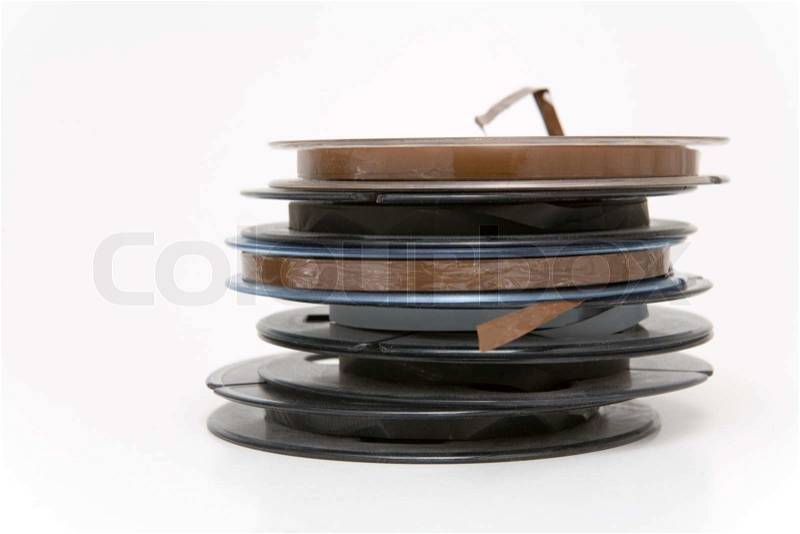 Small professional audio tape reels, stock photo