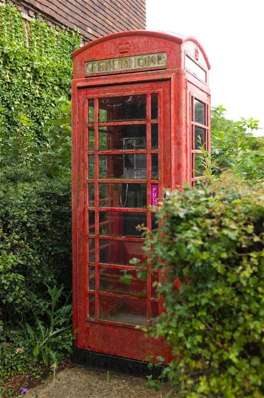 Typical English Telephone Box, stock photo