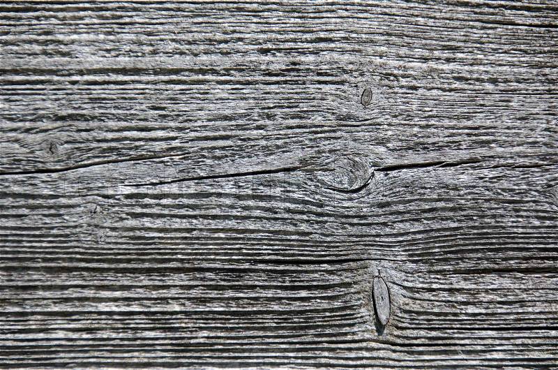 Closeup of a weathered wood surface grey tree structure, stock photo