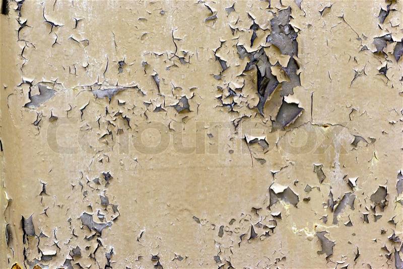 Chipped paint texture with scratches showing the raw metal, stock photo