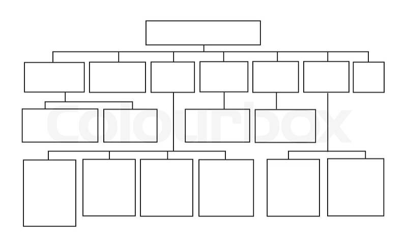 Block diagram, black line on the white background, stock photo
