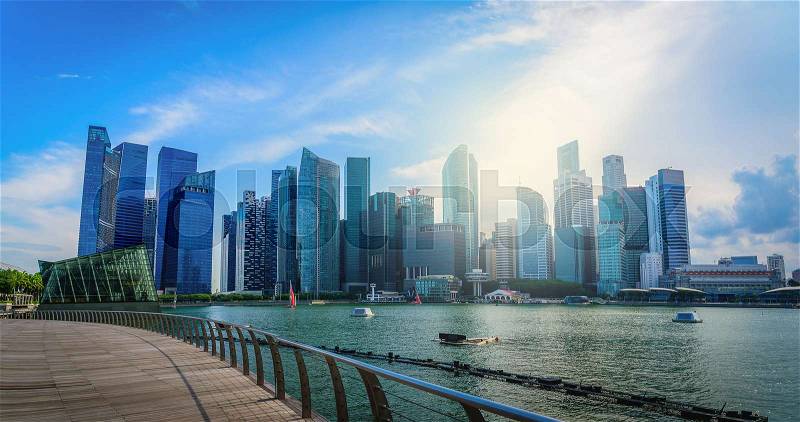 Singapore city skyline of business district downtown in daytime, stock photo