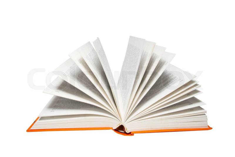 Open book isolated on white, stock photo