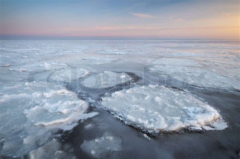 Winter landscape. Composition of nature, stock photo