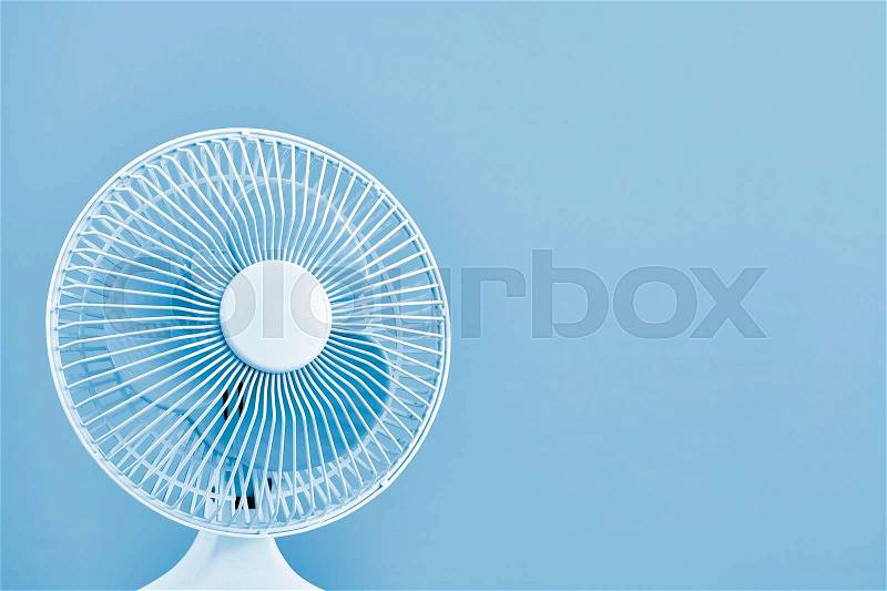 A studio photo of a portable electric fan, stock photo