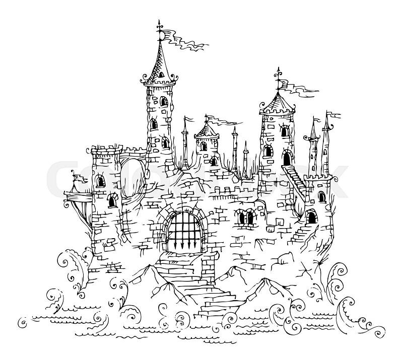 Gothic Castle from Fairytale IV. Vector illustration EPS-8, vector