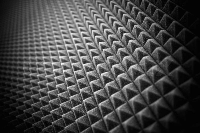 Acoustic Studio Foam Wall Photo Background. Acoustic Foam Closeup, stock photo