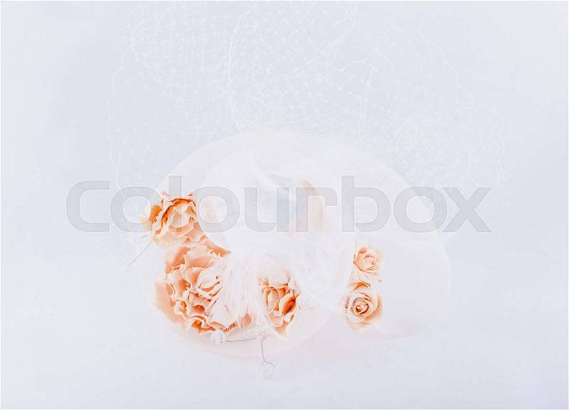 Hairgrip with veil isolated at white background, stock photo