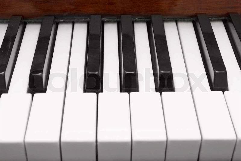 Close up of black and white piano keys, stock photo