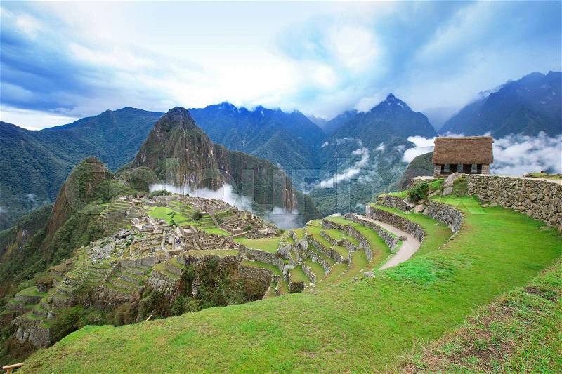 Machu Picchu, a UNESCO World Heritage Site, stock photo