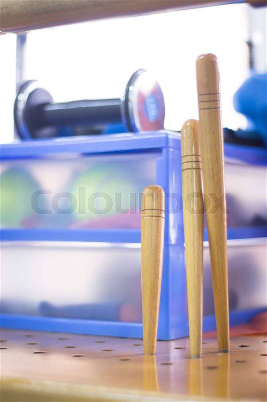Physical therapy equipment in physiotherapy center and medical clinic specialized in sports injury rehabilitation and orthopedics, stock photo