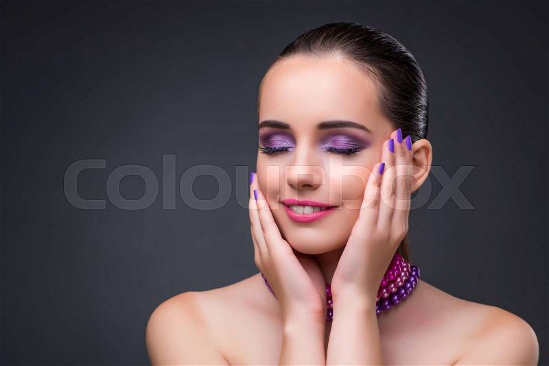 Nice woman with pearl necklace, stock photo