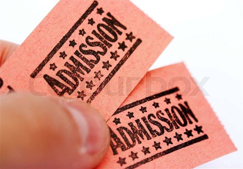 Holding Admission Tickets For A Carnival, Show, Theatre, Or Circus, stock photo