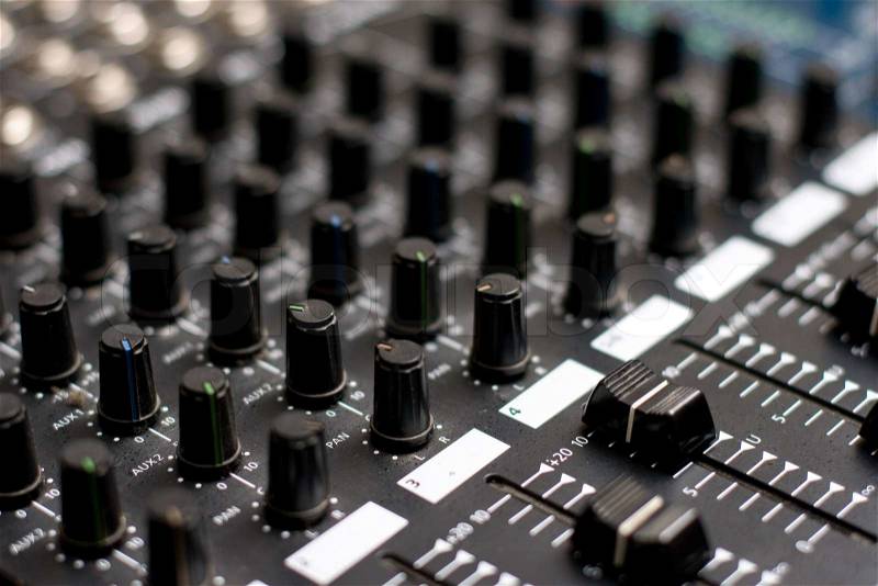 Sound mixer. dj\'s equipment. Professional studio equipment, stock photo