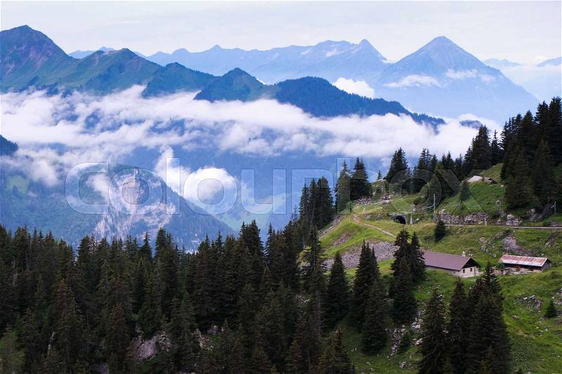 Schynige Platte landscape, - Pure nature of Switzerland, stock photo