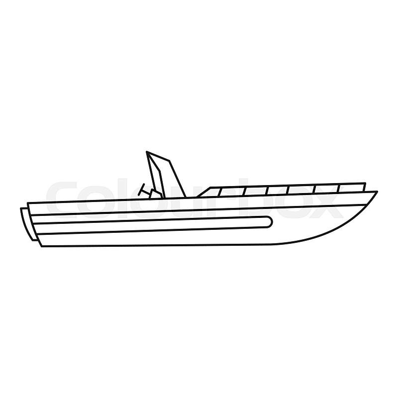 Download Motor speed boat icon. Outline illustration of boat vector ...