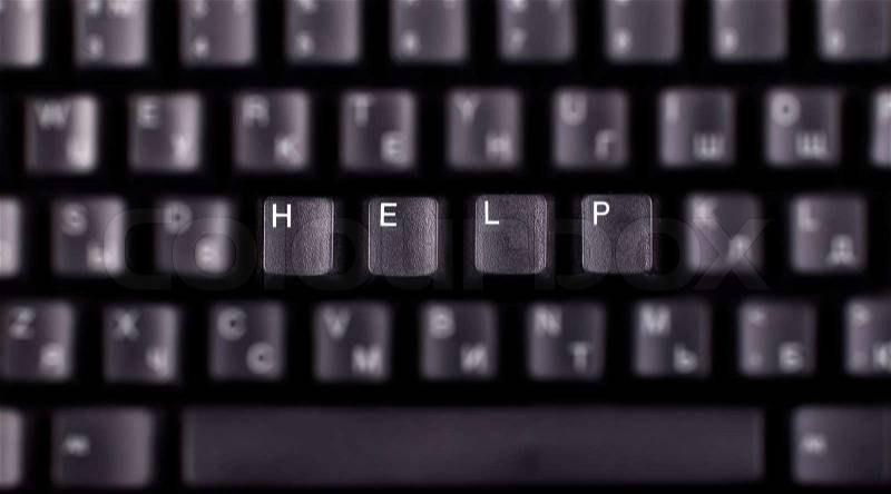 Keyboard ask for HELP, stock photo