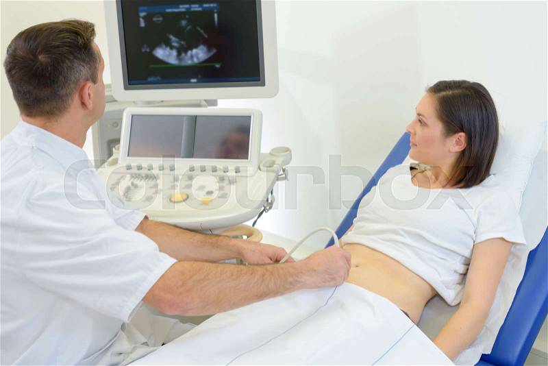 First trimester ultrasound, stock photo