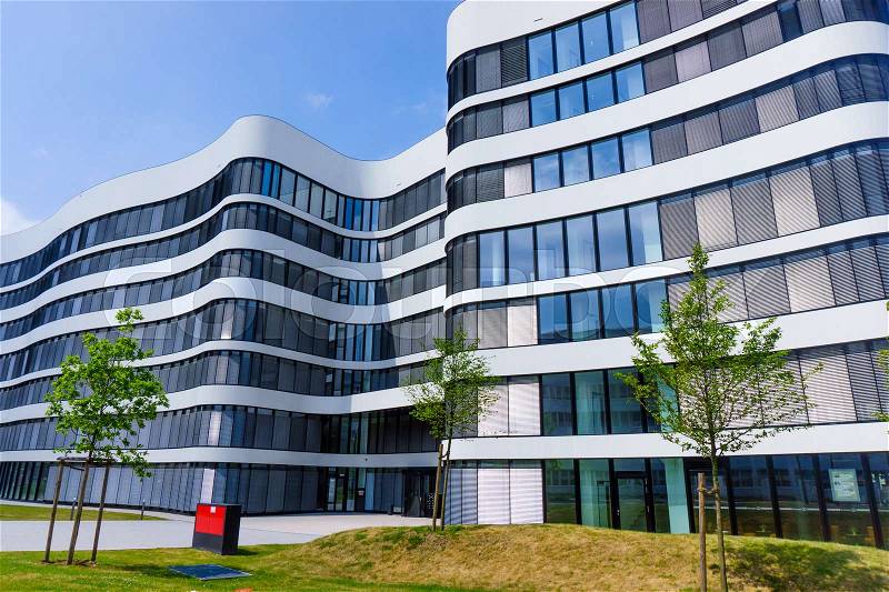 Cityscape office buildings with modern corporate architecture. exterior of a modern office building. Modern building, stock photo