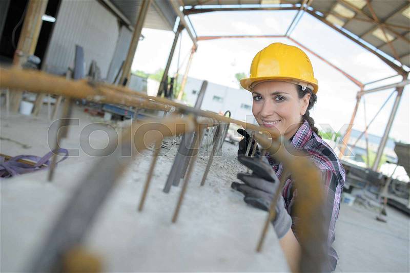 Engineer checking the temperature pipes in the control room, stock photo