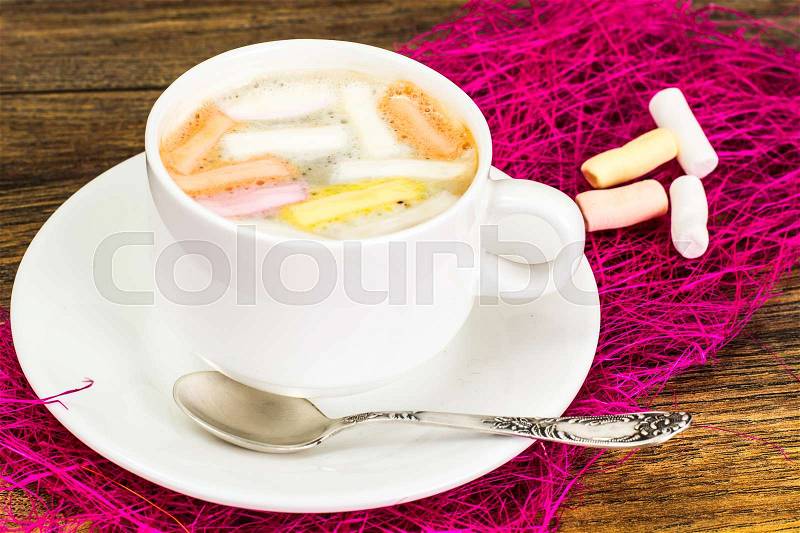 Cocoa, Coffee with Marshmallows Sweet Food Studio Photo, stock photo