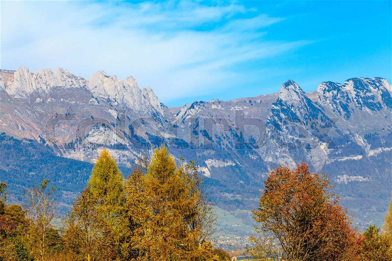 Mountain autumn landscape. Colorful autumn landscape. mountains landscape, stock photo