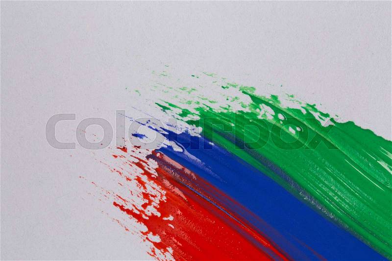 Acrylic paint colorful brush strokes. Rainbow brush strokes collection, stock photo