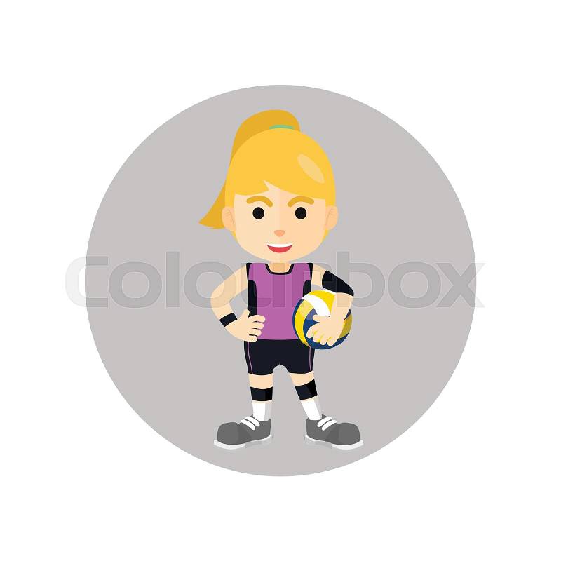Girl playing volley ball player, vector
