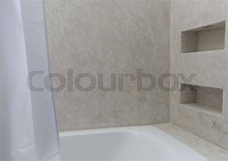 Bath tub in modern bath room interior, stock photo
